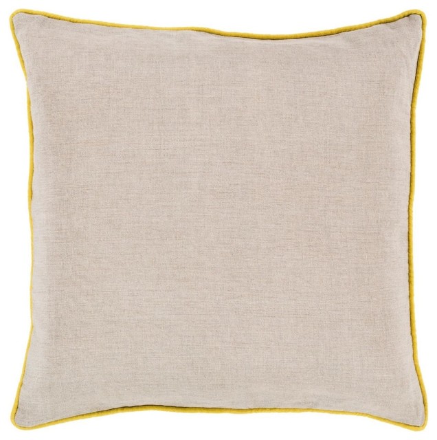 Shop Houzz Surya Solid/Striped Linen Piped Decorative Pillow - Decorative Pillows